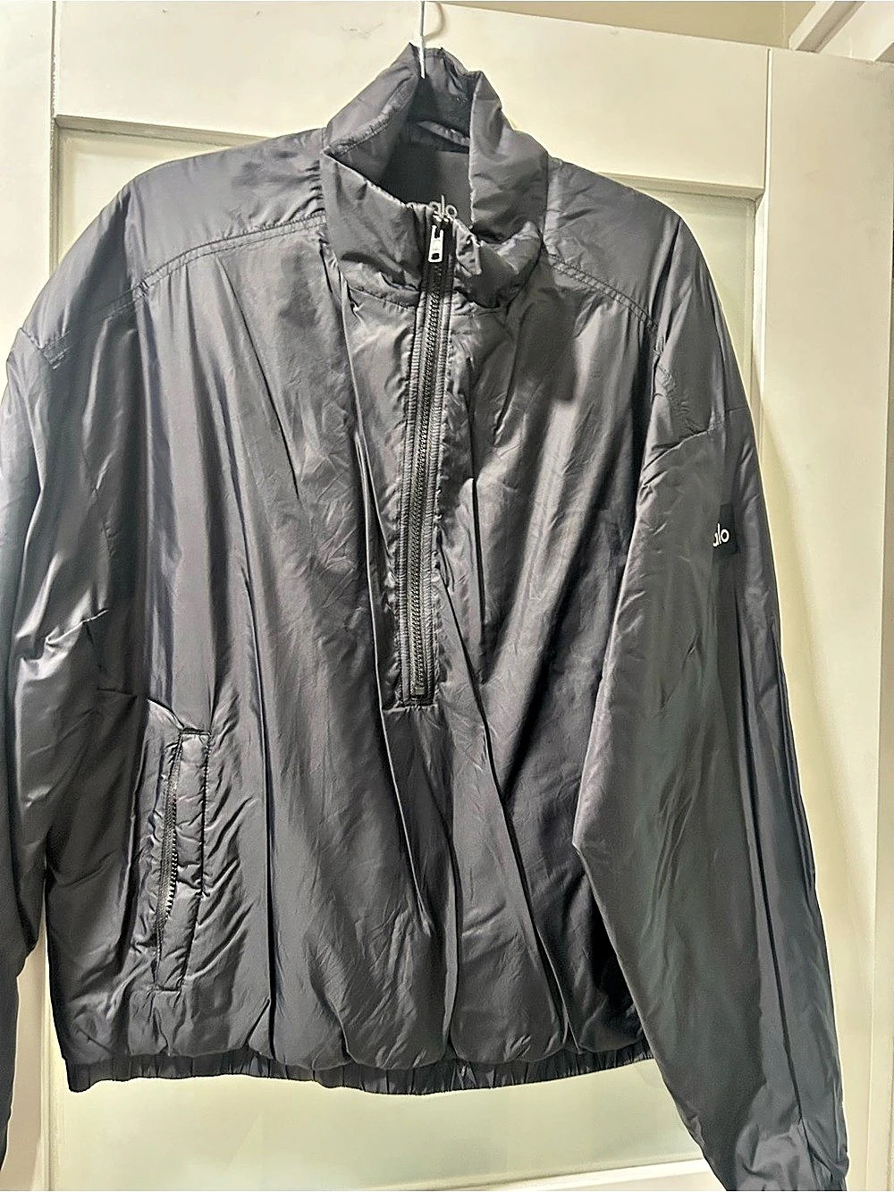 alo Lightweight Gray Puffer Jacket Like New